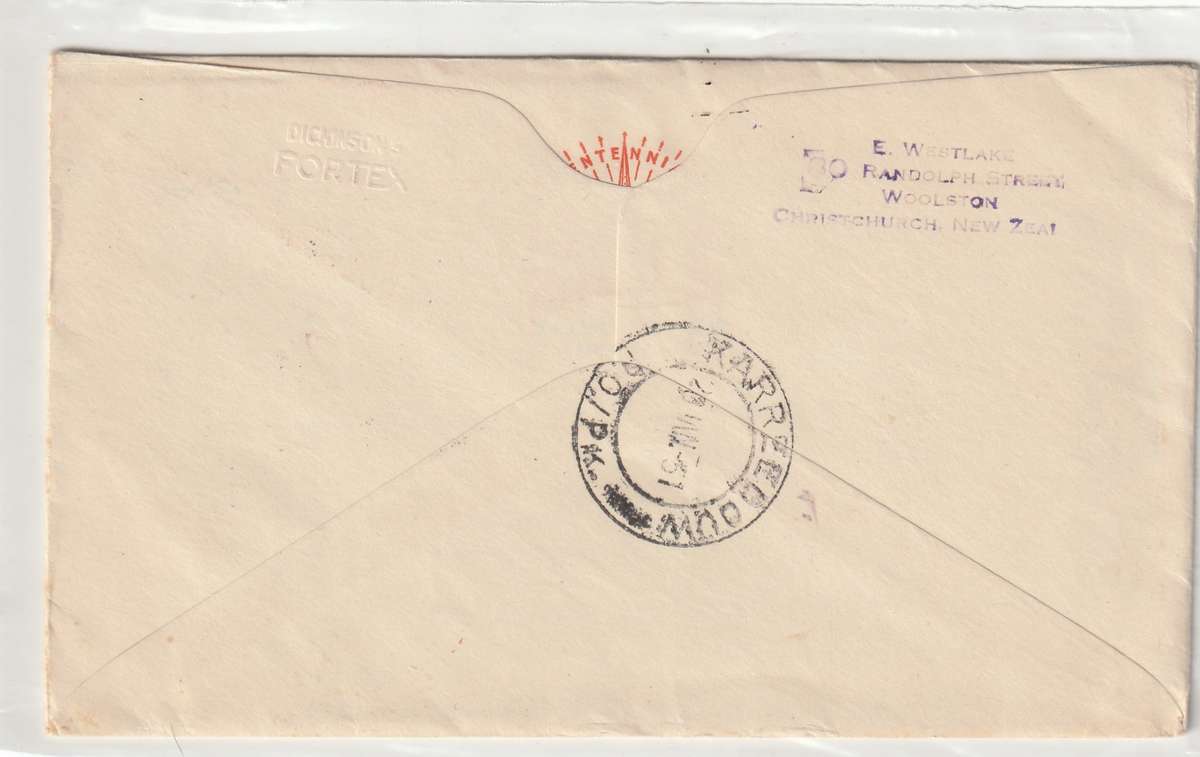 New Zealand Cover - 1950 - Philatelic Exhibition Christchurch Canterbury Centennial KAREEDOUW South