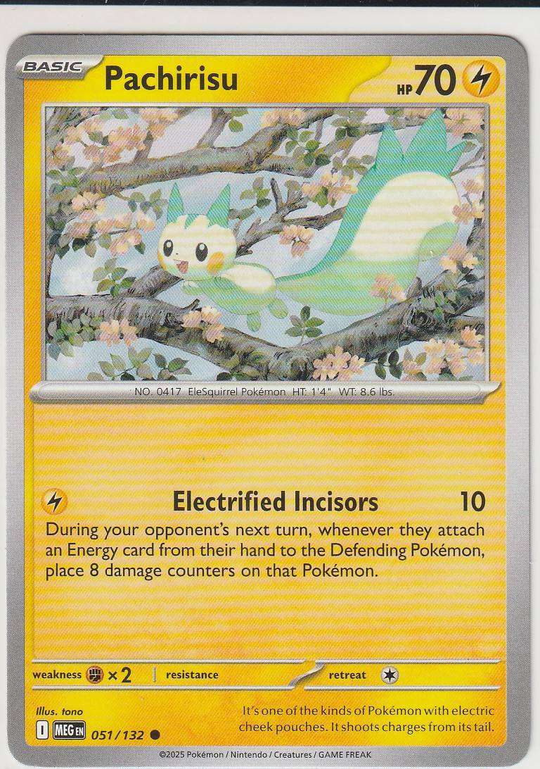 Pachirisu 051/132 Common Pokemon Mega Evolution English Lightning