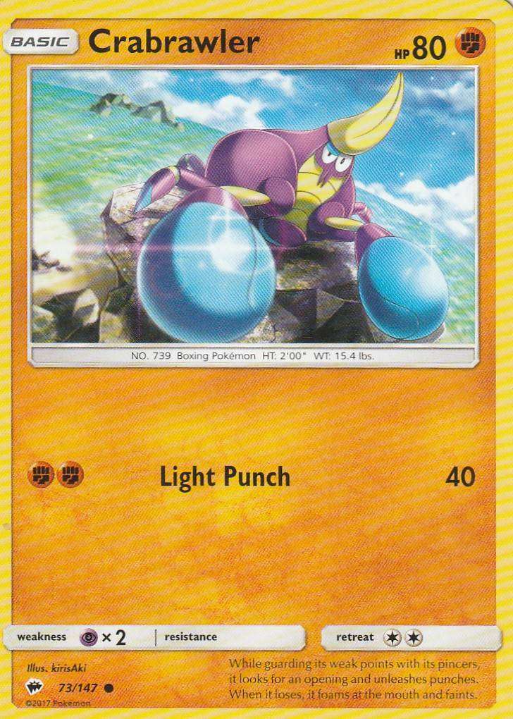 Crabrawler 73/147 Common Normal Pokemon TCG Basic 2017