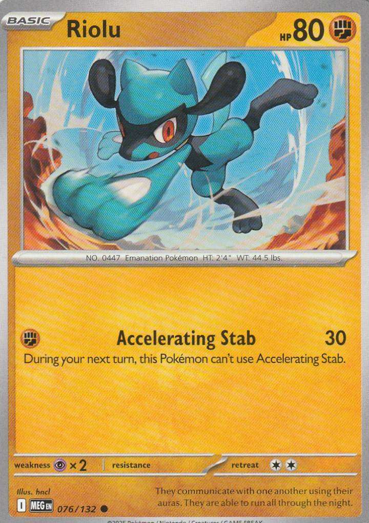 Riolu 076/132 Common Pokemon Mega Evolution English Fighting