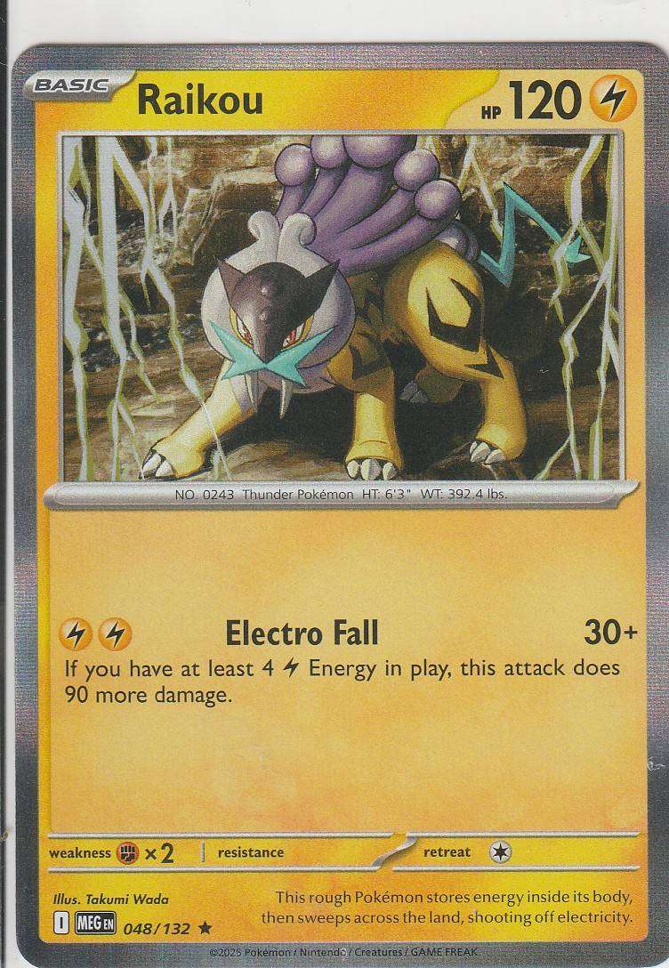 Raikou 048/132 Standard Set Foil Rare Pokemon Mega Evolution English Lightning
