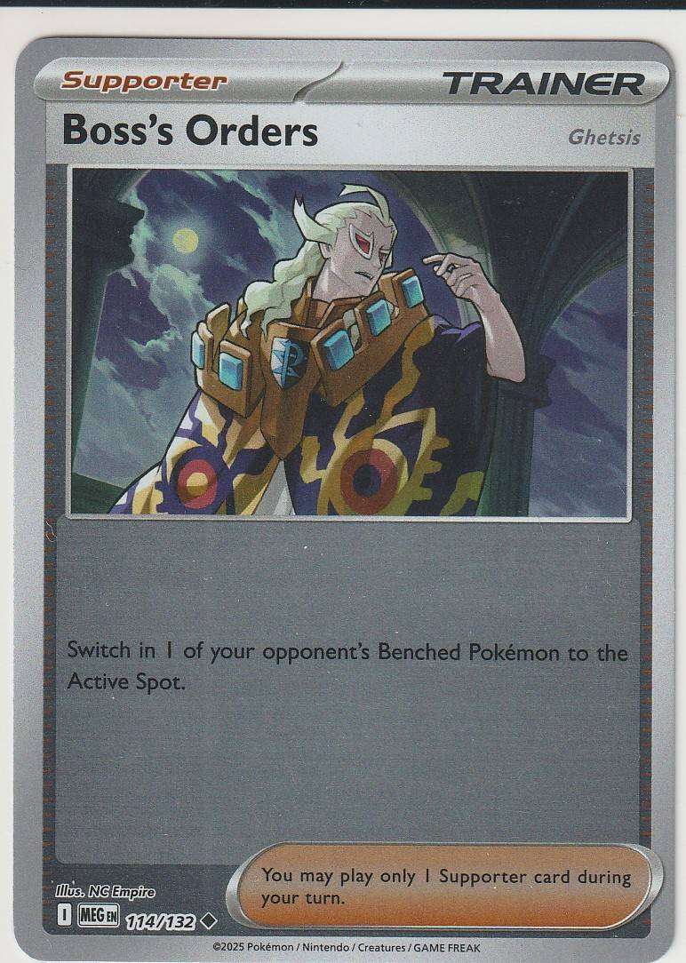 Boss's Orders (Ghetsis) 114/132 Uncommon REVERSE HOLO Pokemon Mega Evolution English Supporter