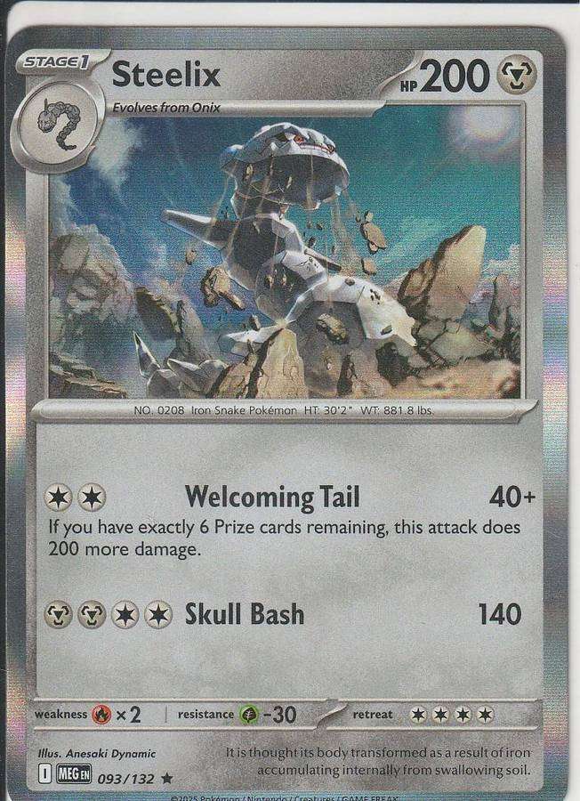 Steelix 093/132 Standard Set Foil Rare Pokemon Mega Evolution English Metal