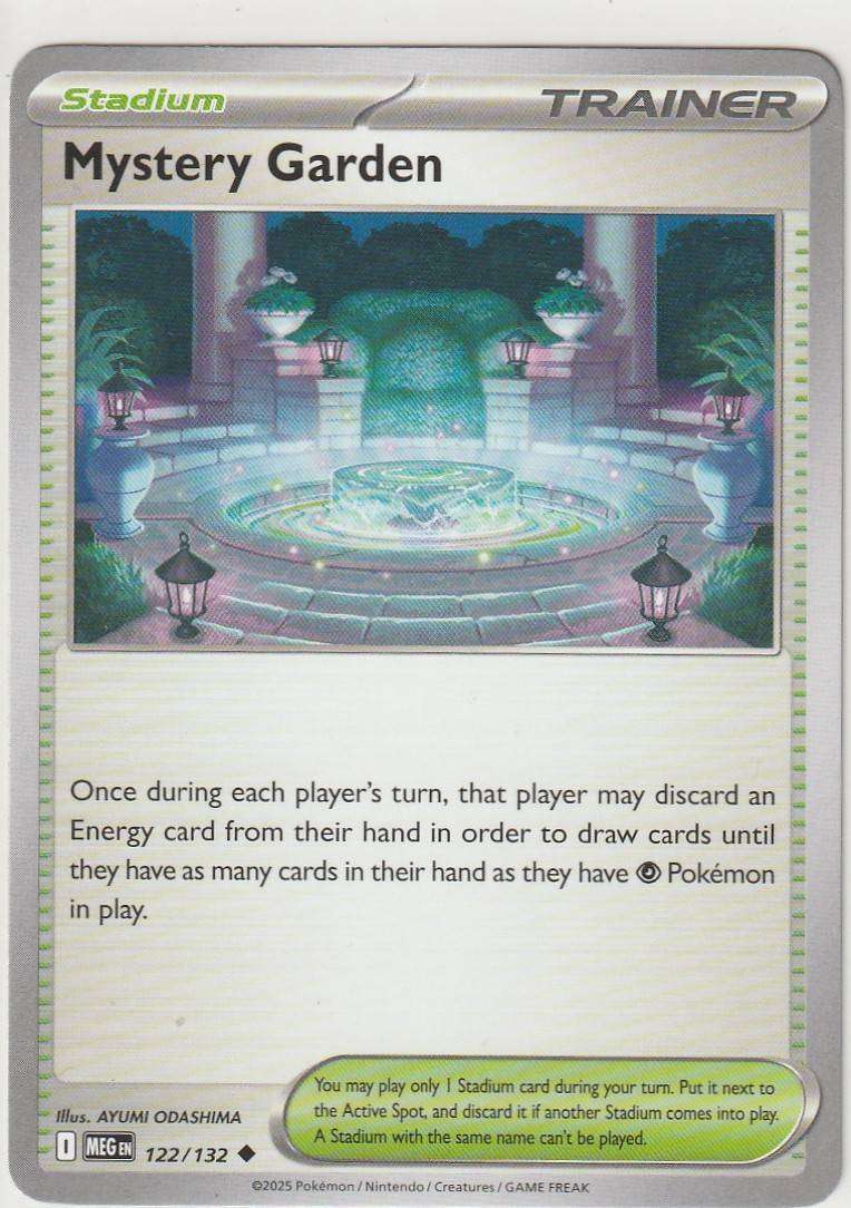 Mystery Garden 122/132 Uncommon Pokemon Mega Evolution English Trainer Stadium