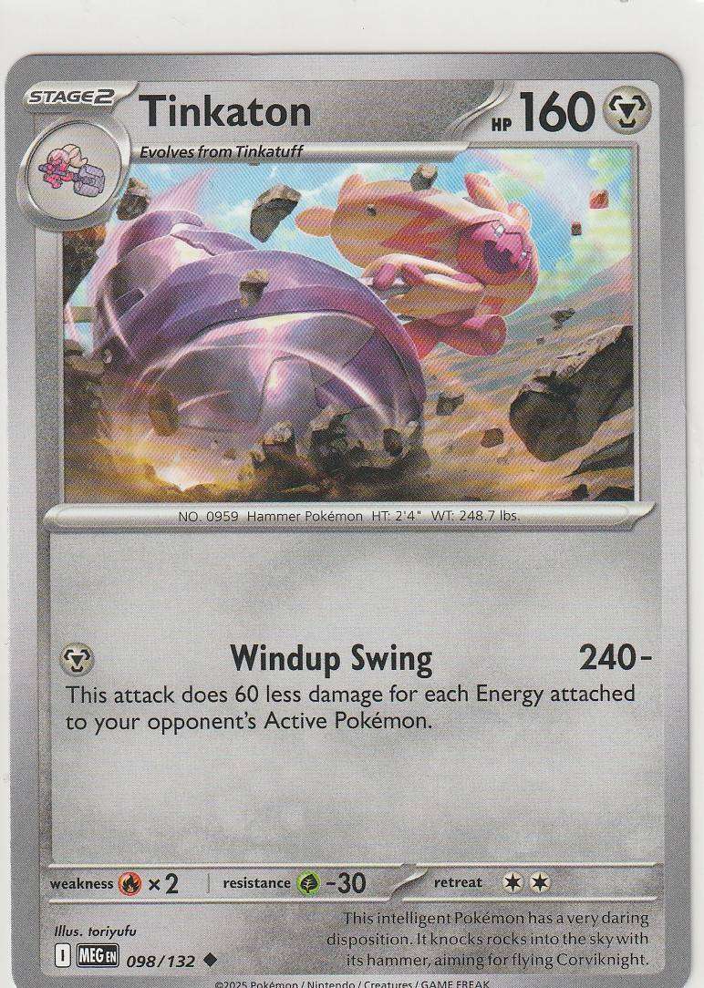 Tinkaton 98/132  Pokemon TCG Mega Evolution MEG EN Metal 098/132