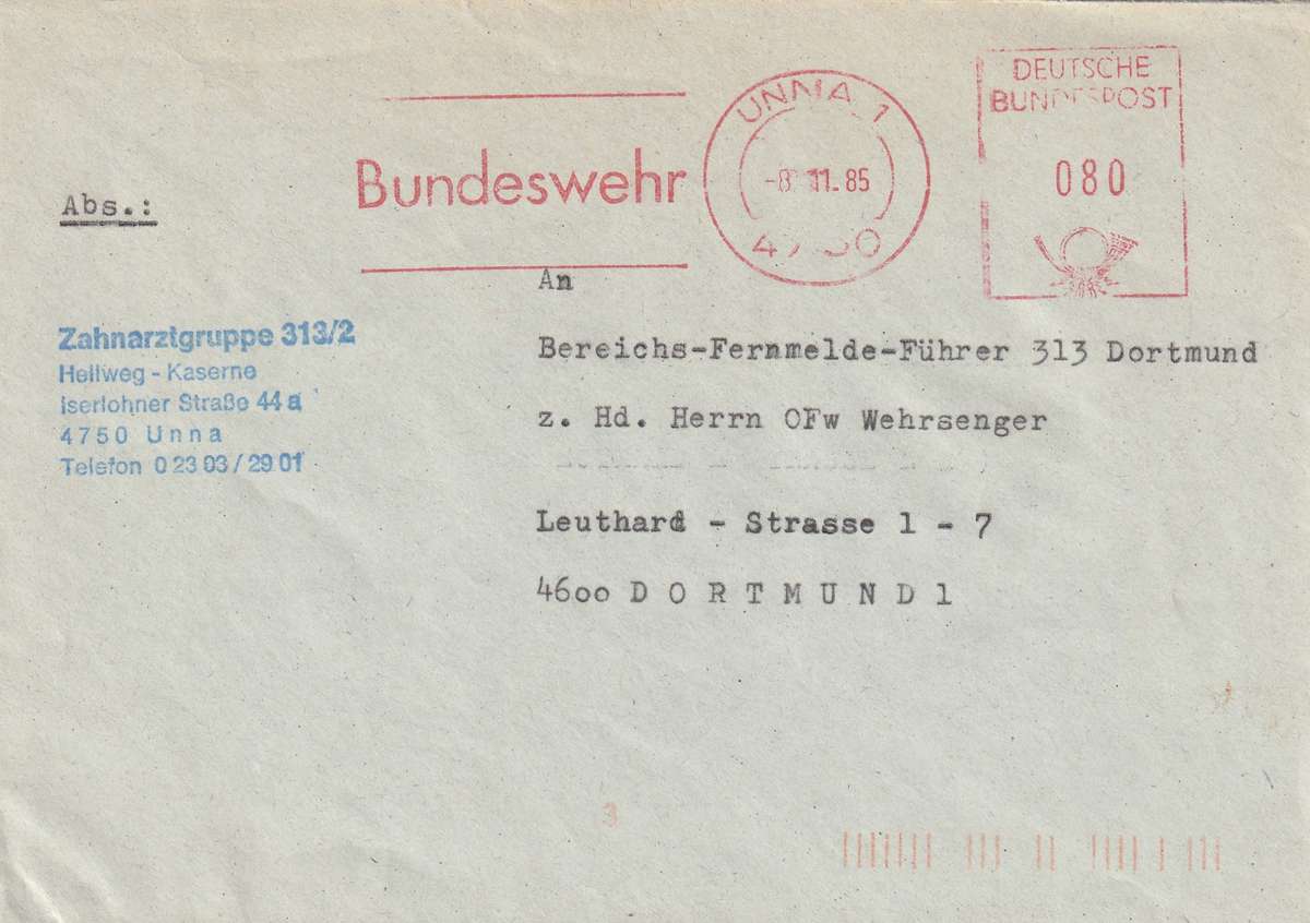 Germany on Cover - 1985 - Bundeswehr Unna