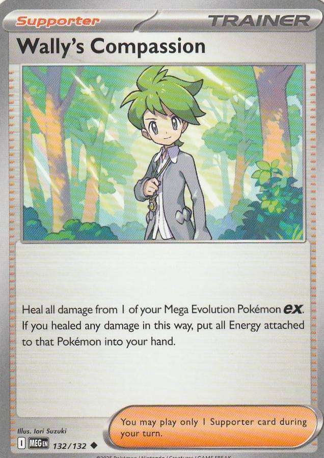 Wally's Compassion 132/132 Uncommon Pokemon Mega Evolution English Trainer Supporter