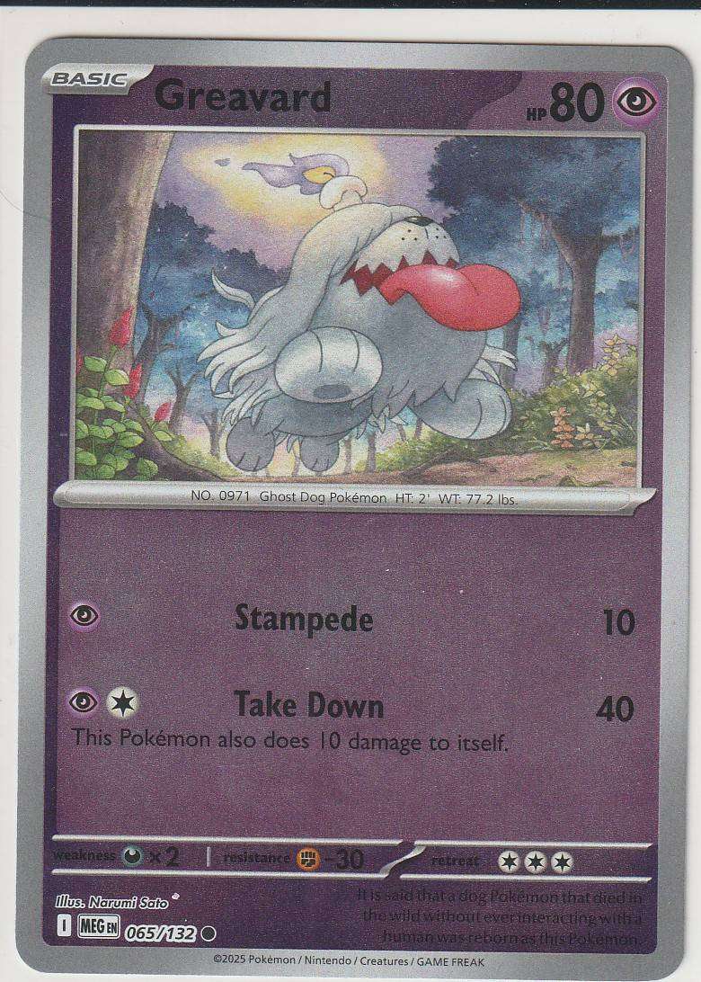 Greavard 65/132 REVERSE HOLO Pokemon TCG Mega Evolution MEG EN Psychic 065/132