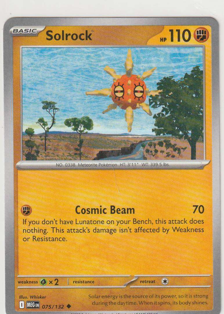 Solrock 075/132 Uncommon Pokemon Mega Evolution English Fighting