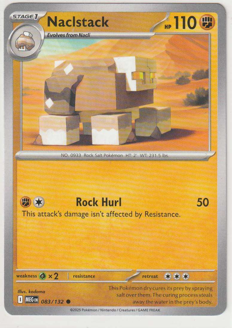 Naclstack 083/132 Common Pokemon Mega Evolution English Fighting