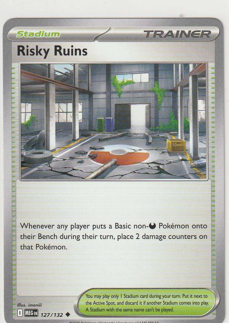 Risky Ruins 127/132 Uncommon Pokemon Mega Evolution English Trainer Stadium