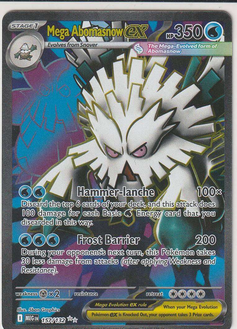 Mega Abomasnow ex 157/132 Extra Set Foil - Illustration Ultra Rare Pokemon Mega Evolution English
