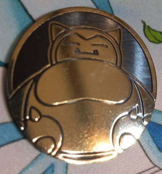 Official Pokemon TCG Coin - Normal Sized PLASTIC - Gold Metallic - SNORLAX - Collect or Gameplay