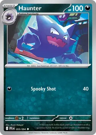 Haunter 55/94  Pokemon TCG Mega Evolution Phantasmal Flames PFL EN Darkness 055/094