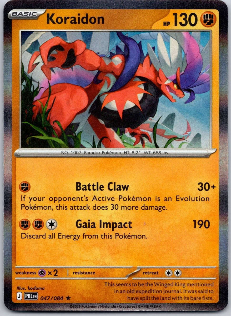 Koraidon 47/84 HOLO Pokemon TCG Mega Evolution Pitch Black PBL EN Fighting 047/084