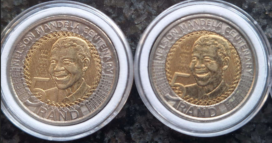 10 x 2018 Nelson Mandela Centenary R5.00 coins (Encapsulated) - In good condition! 1 Bid for all!
