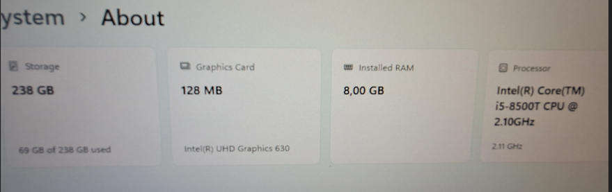 HP EliteDesk 8th Gen i5 8GB DDR4 RAM 256GB M.2 Gen3 SSD