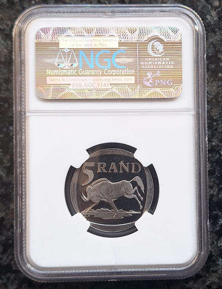 NGC Graded - Year 2000 Mandela R5.00 coin - PL65 - ULTRA CAMEO (JDNC Collection)