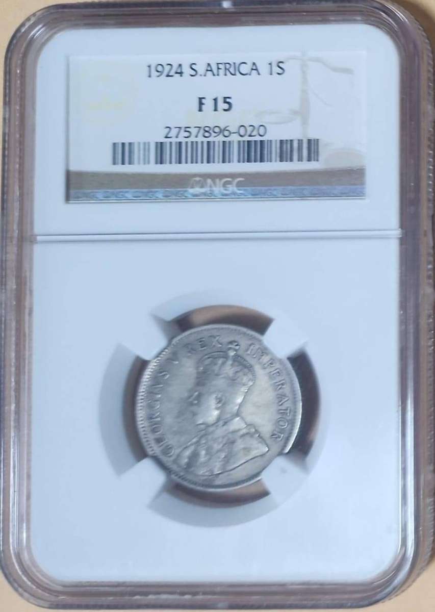 1924 1 Shilling - NGC Graded F15