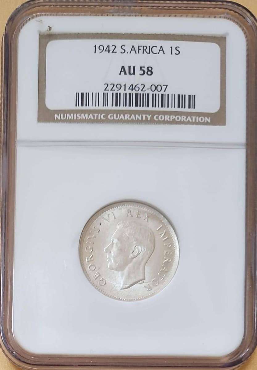 1942 1 Shilling - NGC Graded AU58