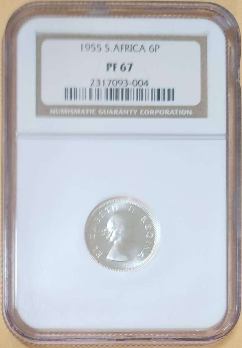 1955 6 Pence ~ NGC graded  PF67