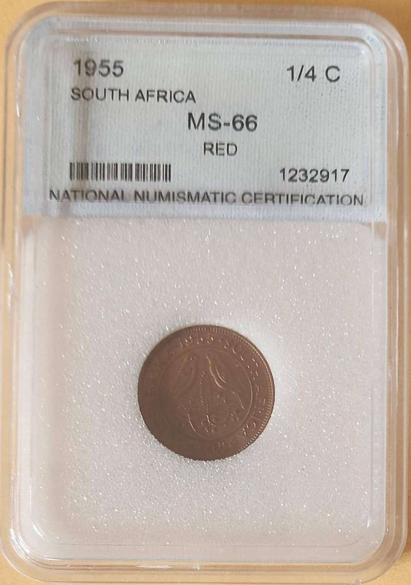 1955 1/4D (Farthing) ~ graded  MS66 RED