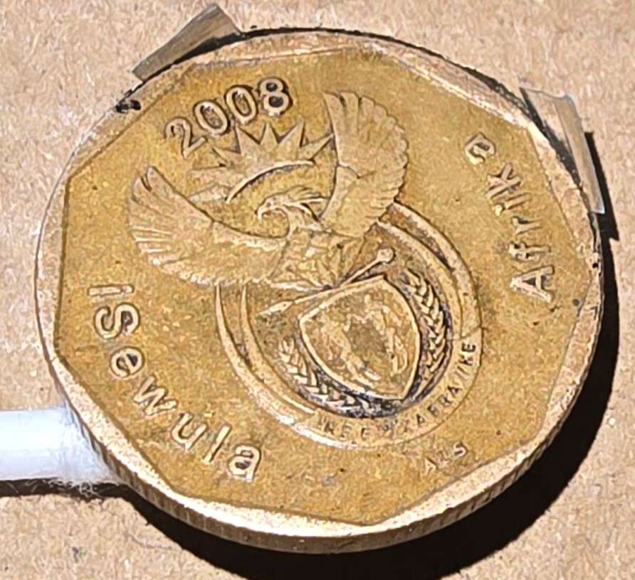 2008 South Africa 20c ~ Error ~ Bronze Plating, Rim Pulling Away!