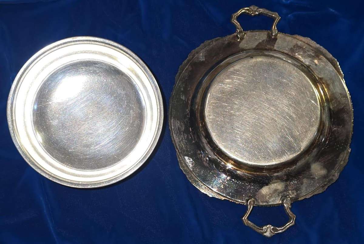 Vintage - Seranco,Silver Plated on Copper, Lidded With Glass Butter Dish