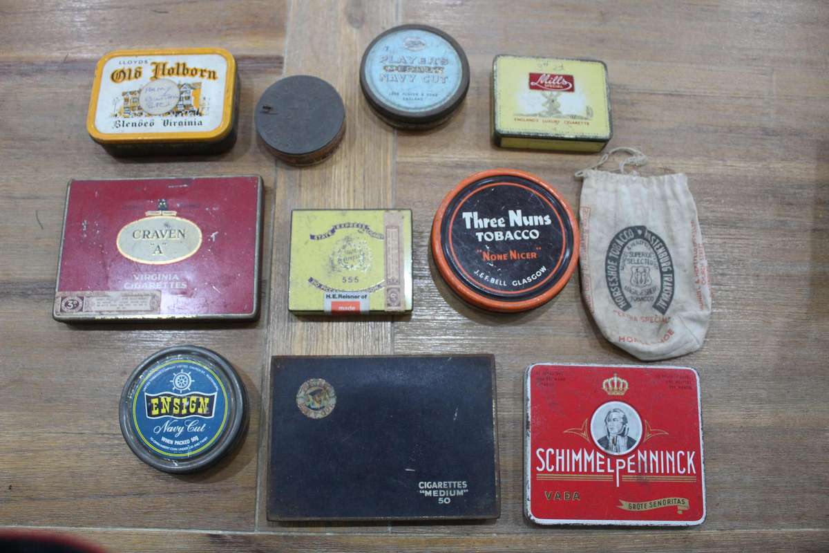 Vintage tobacco tins x 10 in excellent condition - reduced!
