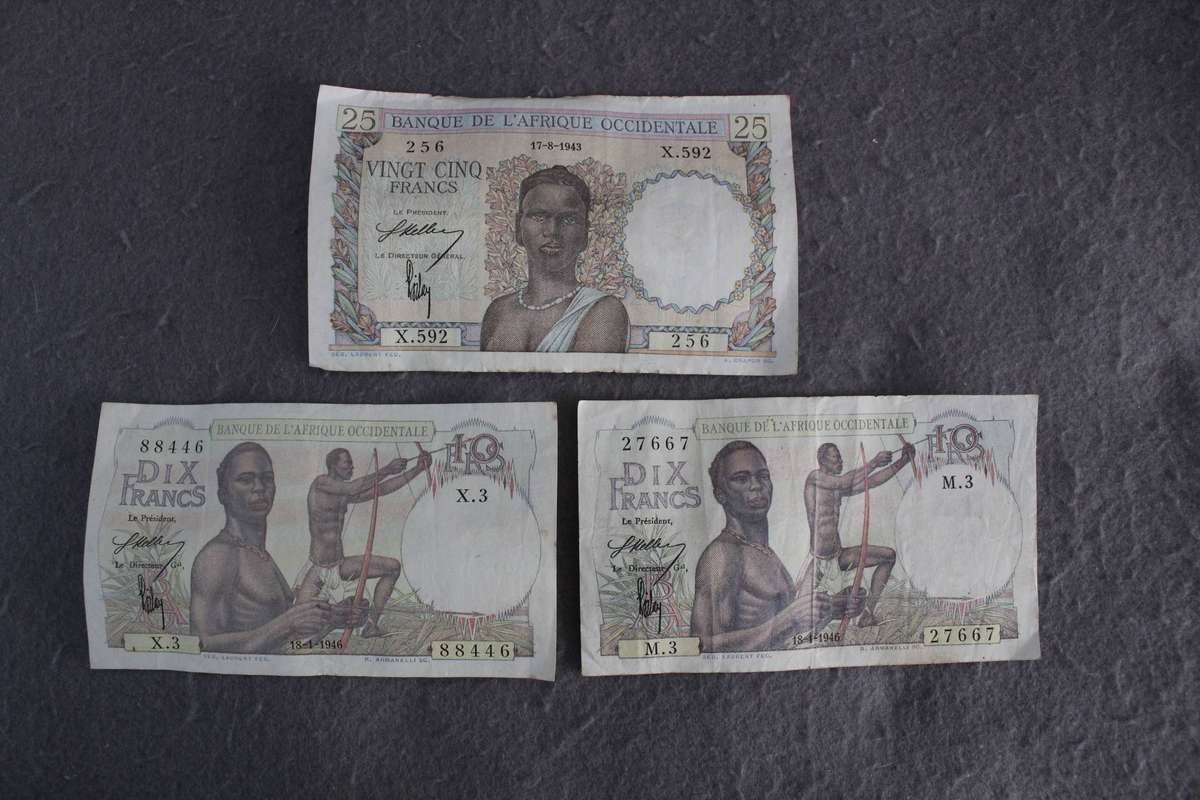 French West Africa notes - 1943 and 1946