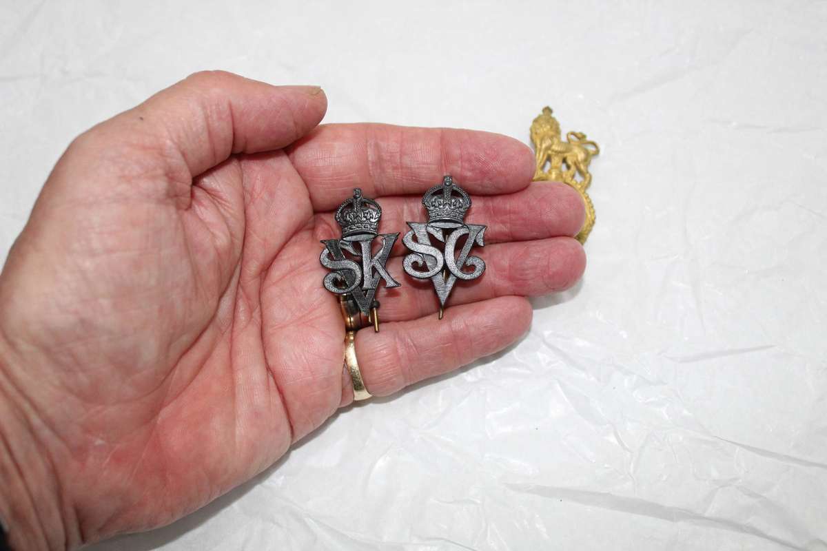 WW2  - incredible find - Staff Corps Volunteer Officers badges!