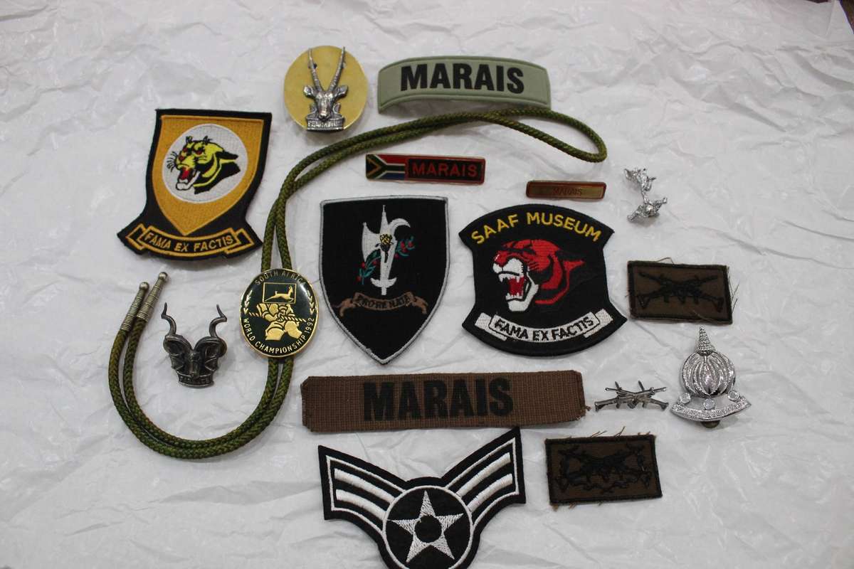 A South African soldier's badges - mixed