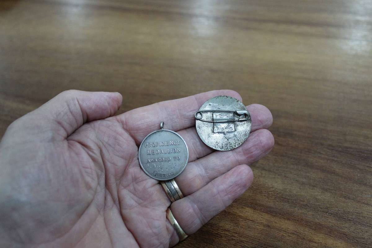 Red Cross badges - one Sterling silver