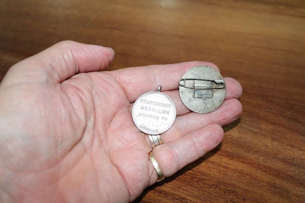 Red Cross badges - one Sterling silver