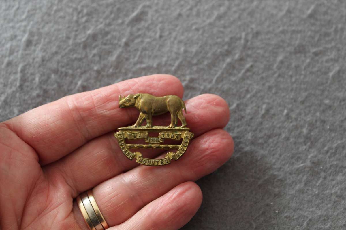 Zululand Mounted Rifles Brass badge....probably the rarest badge I