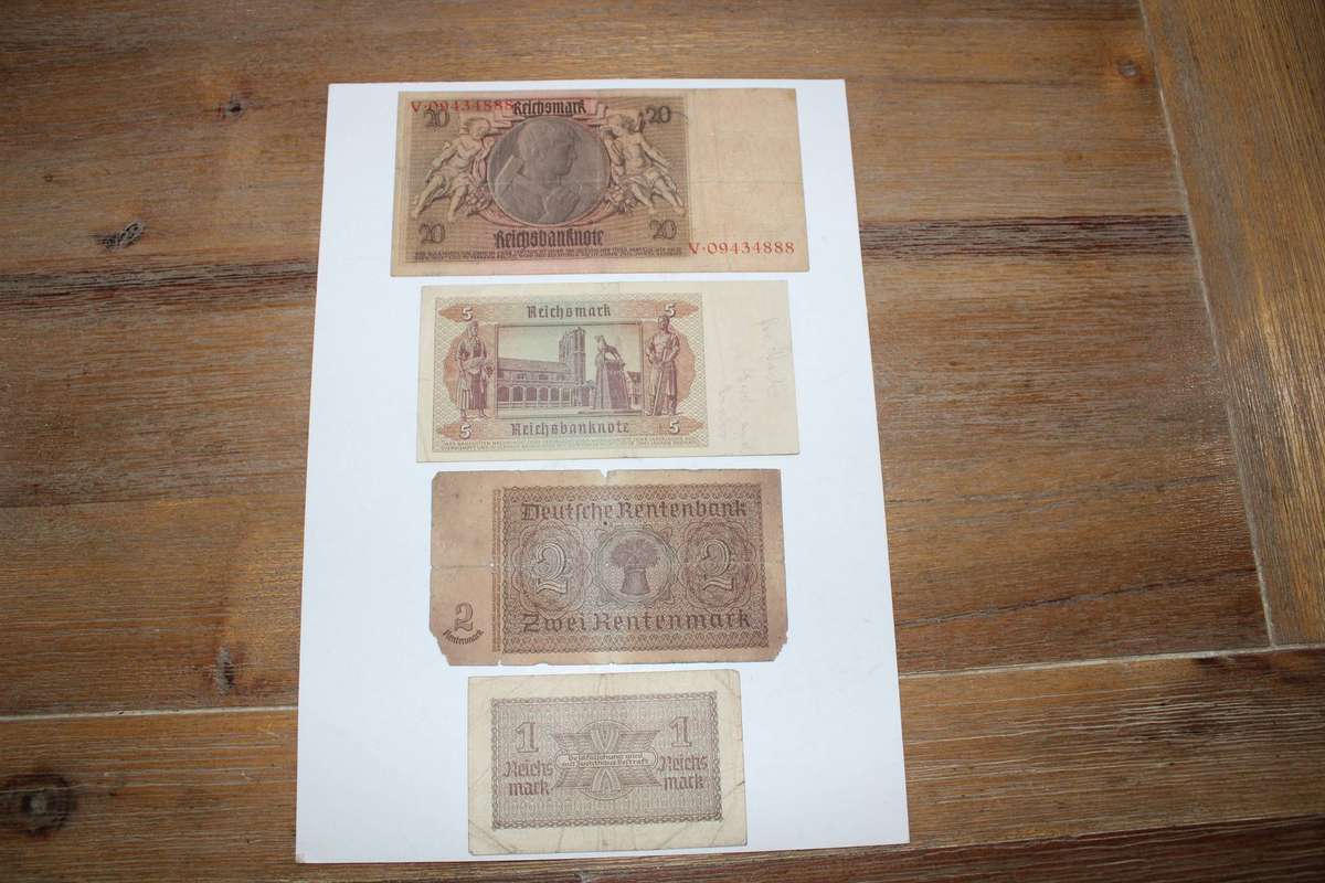 German bank notes x 4 - see below.....