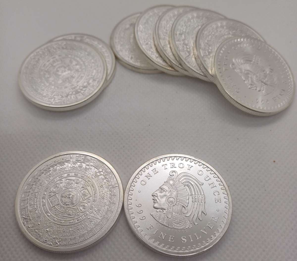 10 x 1oz AZTECT .999 Silver Coins Bid Per Coin