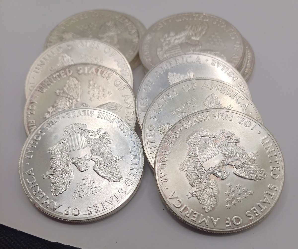 10  x 1oz Silver Liberty Coins Different Dates Bid Per Coin