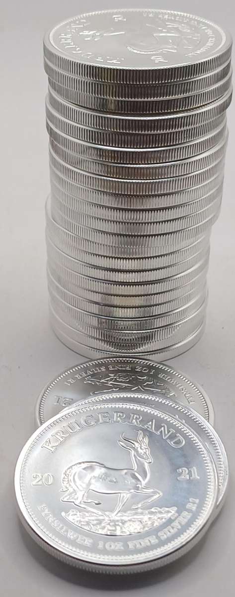25x2021 Silver Kruger Rands 1oz .999 Silver Bid per coin