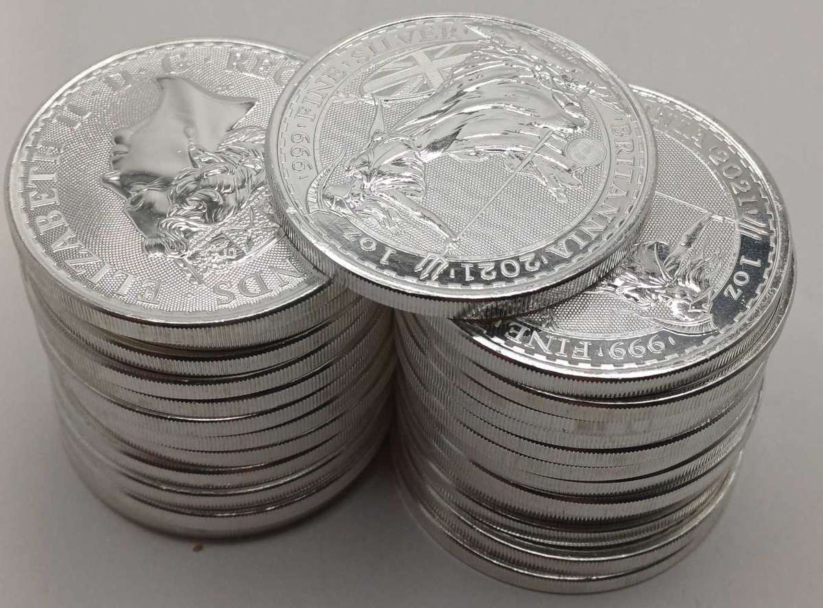 25 x1oz 2021 9999 SilverBritania coins