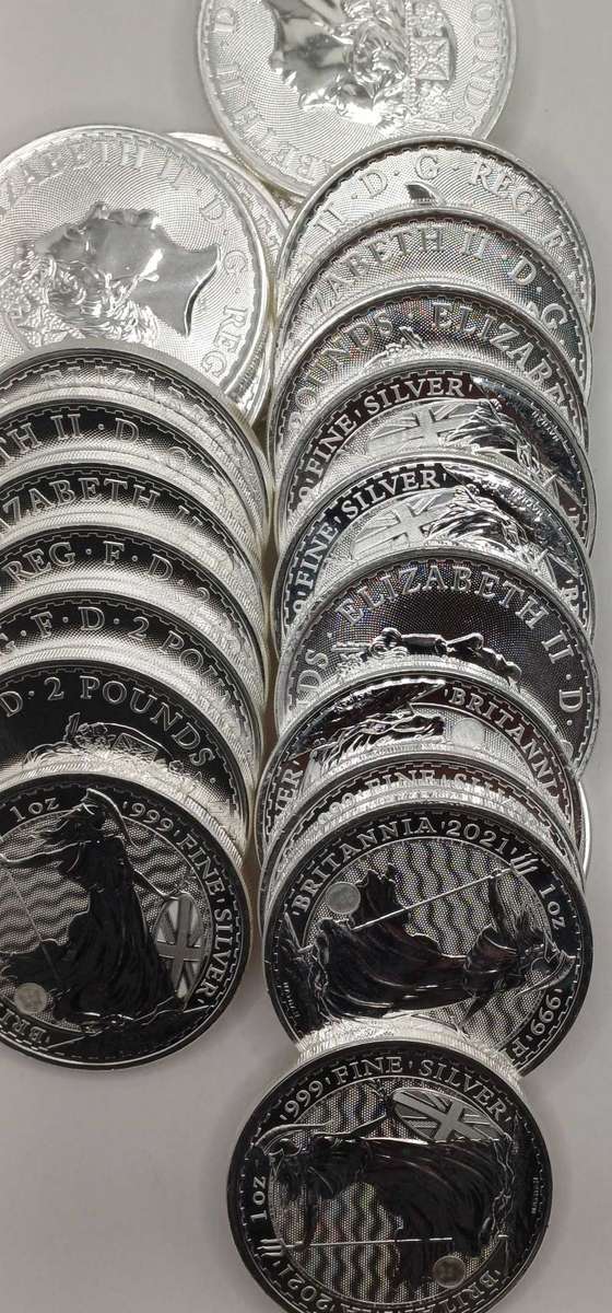25 x1oz 2021 9999 SilverBritania coins