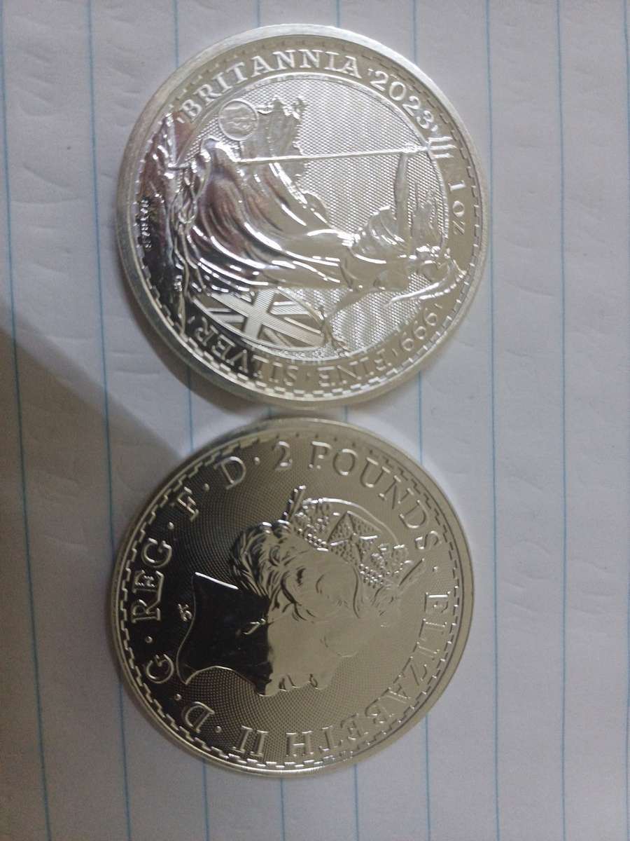 2x 2023 Britania 1oz Pure Silver Coins Bid Per Coin