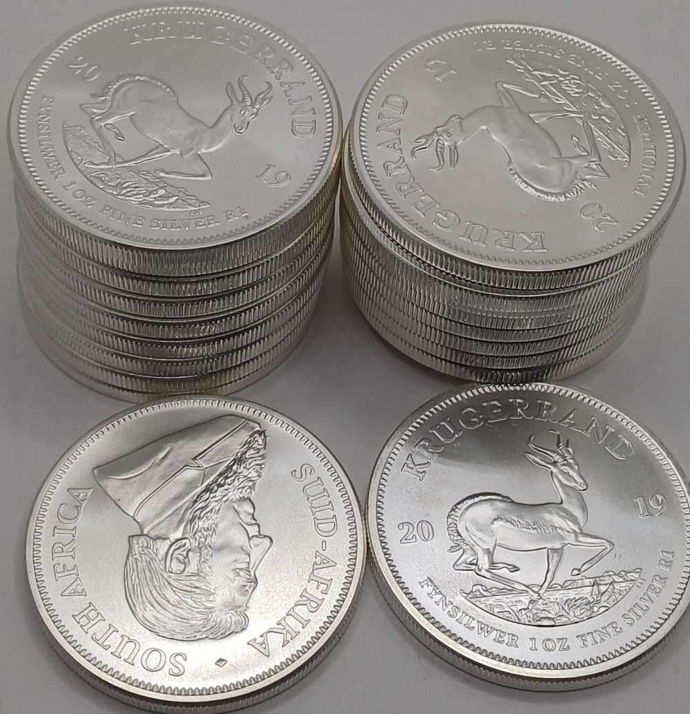 20 x1oz 2019 Silver  999 Krugerrands bid per coin