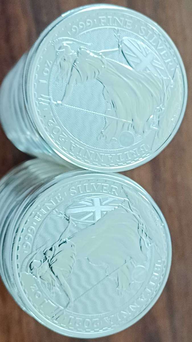 50x2021 1oz .999 silver 2012 2Pounds bid per coin