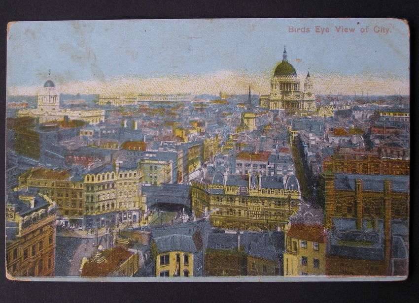 Vintage POSTCARD - Birds Eye View of City (London)
