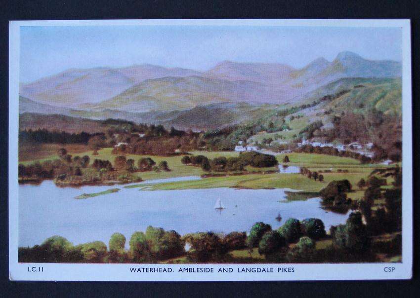 Chadwick Studio POSTCARD - Waterhead. Ambleside and Langdale Pikes