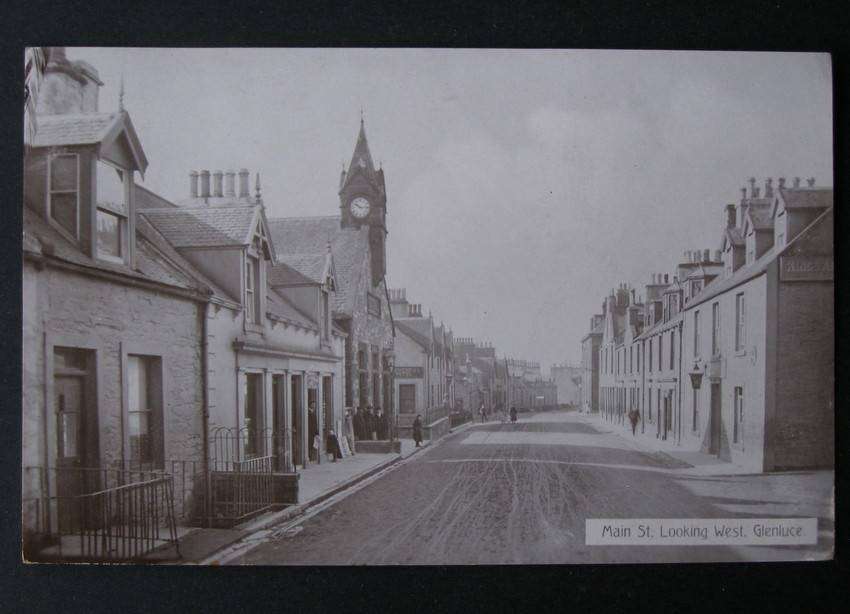 Walter Benton POSTCARD - Main Street Looking West, Glenluce 1912