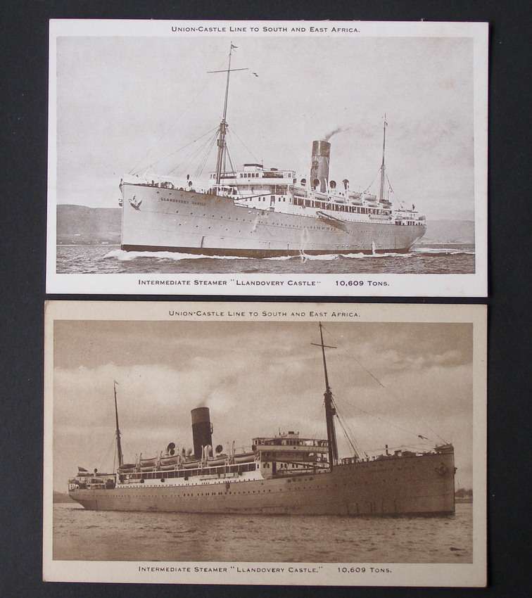Union Castle Line POSTCARDS - I.S. Llandovery Castle