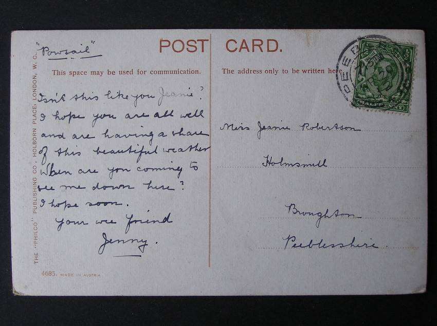 The Philco Publishing Co. POSTCARD - Curly Locks 1912