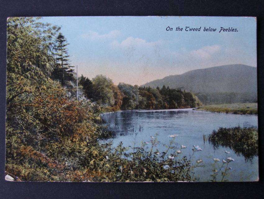 A. Ronald Easton POSTCARD - On the Tweed below Peebles 1916